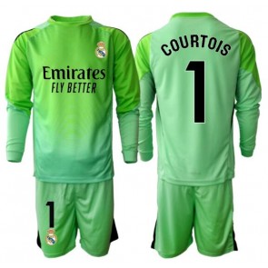 Real Madrid Thibaut Courtois #1 Maalivahti Vieraspaita Lapsille 2025-26 Pitkähihainen (+ shortsit)
